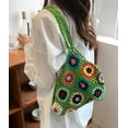 thumbnail image 2 of Kukuzhu Cute Floral Knitted Shoulder Bag Women Fairy Y2k Hobo Bag Crochet Small Hand Woven Beach Mesh Tote Purse, 2 of 8