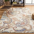 thumbnail image 2 of SAFAVIEH Micro-Loop Tendrils Leaves Area Rug, Ivory/Rust, 8' x 10', 2 of 11