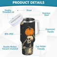 thumbnail image 2 of Yayeee 30oz Stainless Steel Tumbler with Straw and Handle Double-Wall Insulated Travel Water Bottle, Halloween Skeleton Moon, 2 of 8