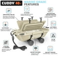 thumbnail image 7 of Cuddy 40 QT Floating Cooler and Dry Storage Vessel with Cuddy Crawler Wheel Kit - Tan, 7 of 7