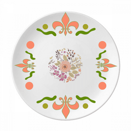 

White Yellow Orange Flower Flower Ceramics Plate Tableware Dinner Dish