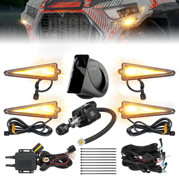 Kit de intermitentes triangulares UTV KEMIMOTO con bocina Polaris de 110 dB