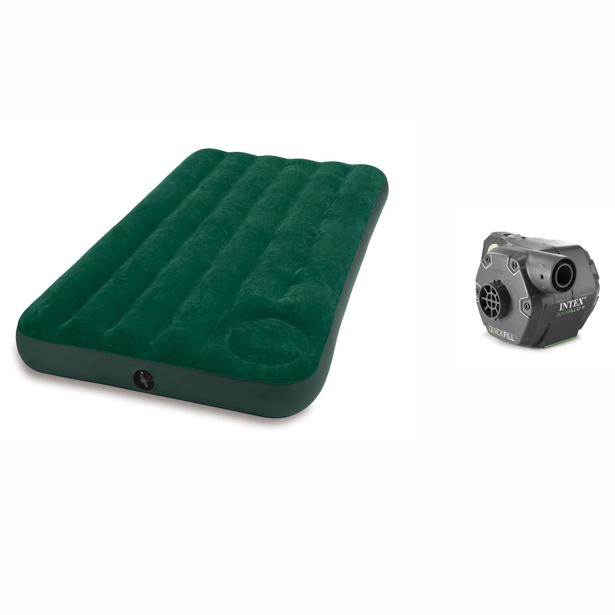 Intex Twin Inflatable Camping Air Mattress w/ Pump & 120V Electric