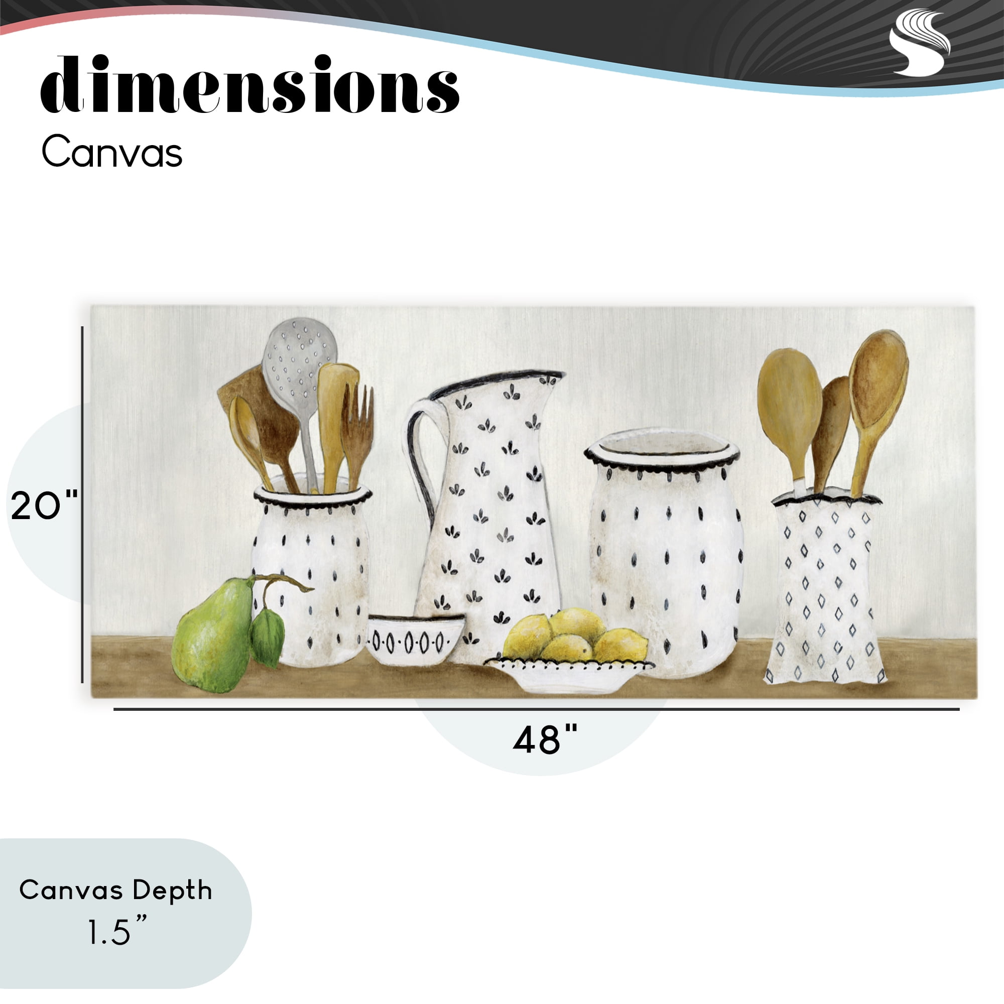 Stupell Industries Kitchen Jugs & Utensils Canvas Wall Art, design by Janet Tava