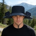 thumbnail image 6 of Coollooc Solar Powered Fan Hat with 2 Fan, 24 Inch Wide Brim USB Solar Fan Outdoor Fishing Hat, Adjustable UPF 50+ Bucket Camping & Beach Hat with Fan Built in for Men Women(1-Blue,24 Inch), 6 of 7