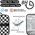 thumbnail image 4 of Black and White Checkered Pattern Insulated Lunch Bag with Shoulder Strap and Bottle Holder,Bento School Lunch Bag Box,11x9.5x3.5 Inches, 4 of 5