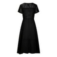 thumbnail image 5 of Cocktail Party Dresses for Women Womens Evening Dress Elegant Short Sleeve Lace Dress Maxi Dress with Asymmetrical Hem for A Evening Outfit, 5 of 6