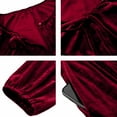 thumbnail image 3 of Women's Elegant Velvet Dress Long Sleeve Round Collar Bow Detail Pockets Knee-Length Casual Temperament Daily Party Fashion Wear Outfit Wine L, 3 of 6