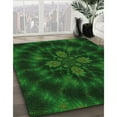 thumbnail image 3 of Ahgly Company Tapis de Zone Rond Vert Transitionnel pour Intérieur Lavable à la Machine, 8 Pieds Rond, 3 of 7