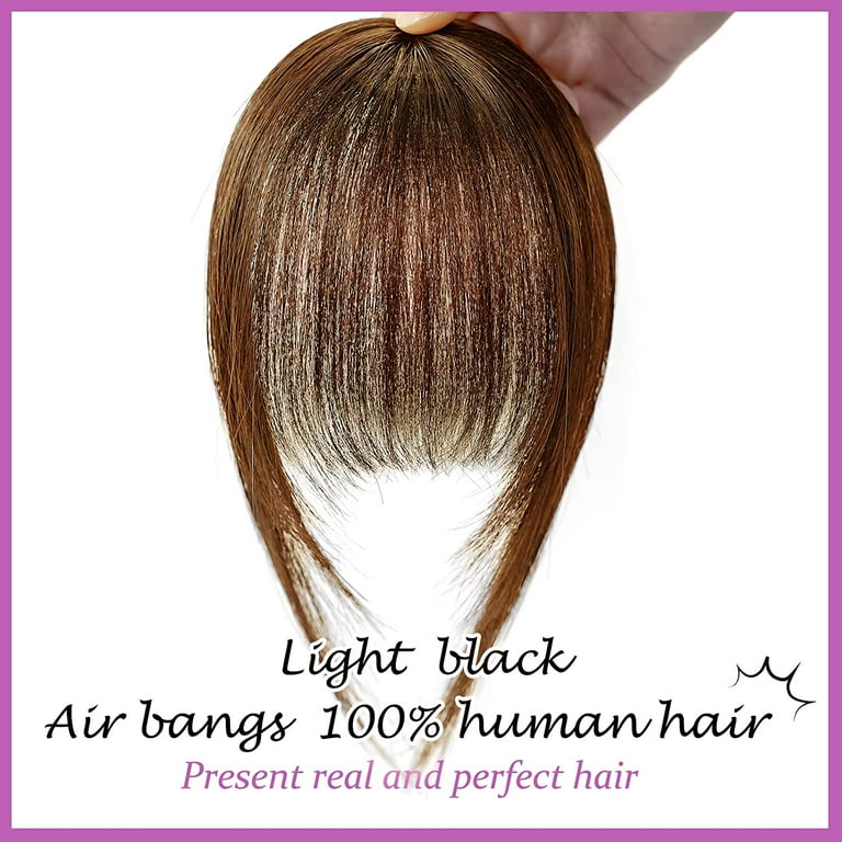 Clip In Bangs Clip In Hair Extensions Real Human Hair Halo Hair 100 Human Hair Hairextensions Wispy Bangs Fringe With Temples Hairpieces Air Bangs Medium Brown Walmart