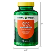 (3 pack) Spring Valley Zinc with Vitamin D, 50 mg, 150 Count, Dietary Supplement Capsules for Immune Health