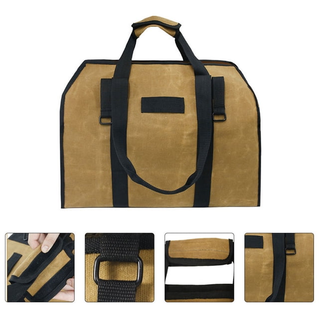 TEHAUX Sac de Rangement Porte-Bûches Kaki 1Pcs Pratique Usage Intensif