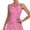 131-Pink Flowers, variant on Women’s Sleeveless Golf Tennis Dress with Inner Shorts Ruffle Sleeve Collared Button Front Athletic Skirted Outfit with Pockets