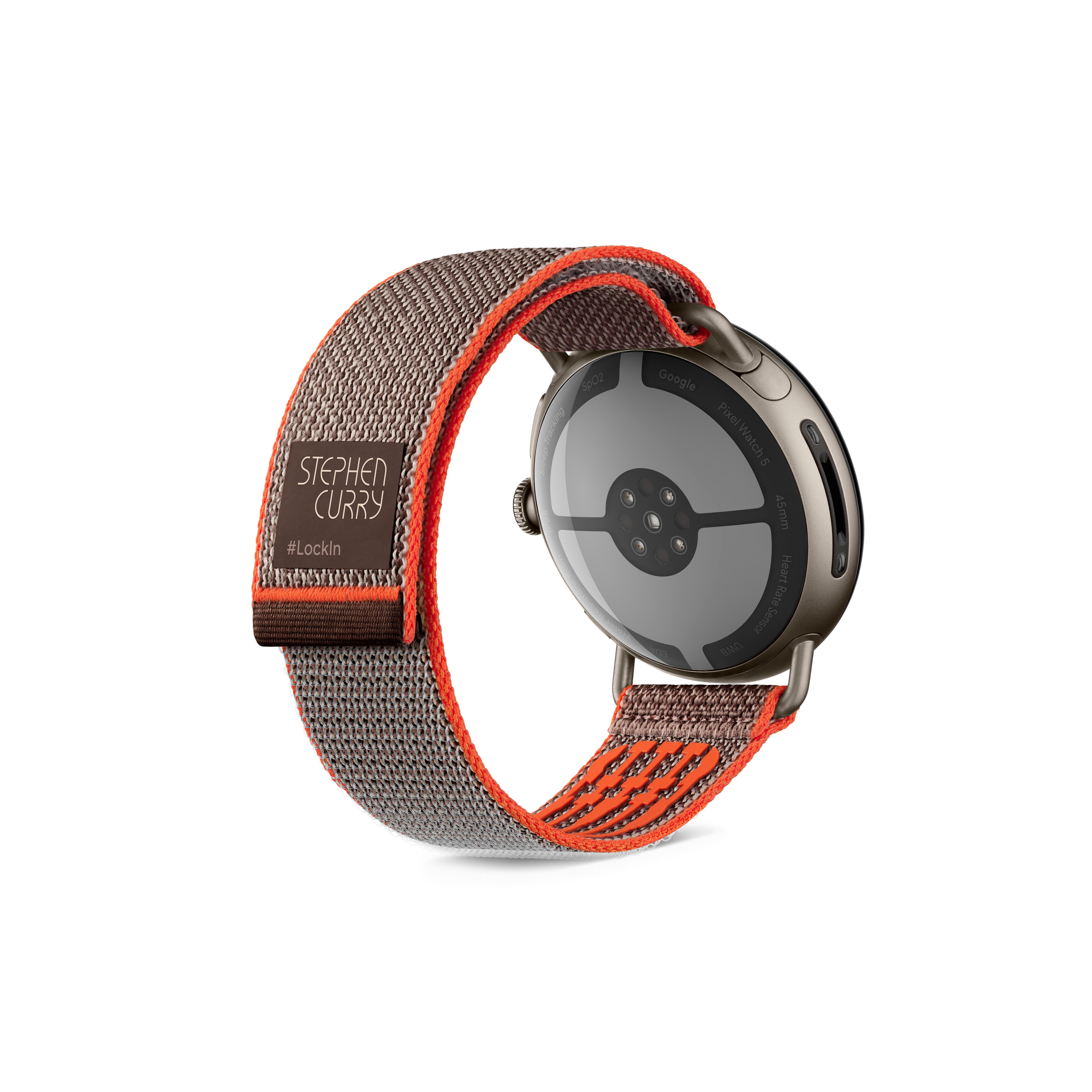 Google Pixel Watch 5 (45mm) - Special Edition Stephen Curry - Android Smartwatch with Domed Display, Comprehensive Health and Fitness Tracking, and Help from Gemini - Satin Pyrite Case / Rye Band