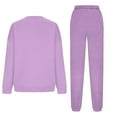 thumbnail image 3 of APEXFWDT Women's Plus Size 2-Piece Fleece Tracksuit - Long Sleeve Crew Neck Sweatshirt & Jogger Pants Loungewear & Athletic Outfit,XXXXXL,Purple, 3 of 6