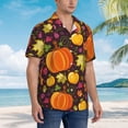 thumbnail image 5 of Daiia Autumn Harvest Pumpkin Joy Hawaiian Shirt for Men Gentle Cotton Regular Short Sleeve Casual-Medium, 5 of 9
