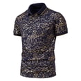 thumbnail image 1 of Polos pour Hommes en Ligne! Aqestyerly Chemise à Manches Courtes Col Rabattu Imprimé Boutons, 1 of 3