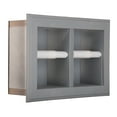 thumbnail image 3 of Boreas Recessed Solid Wood Double Toilet Paper Holder 13.25 X 8.5 - Primed Gray, 3 of 5