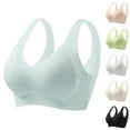 thumbnail image 3 of Huowey Brassiere For Women Plus Size Seamless Wireless Bras No Underwire Push Up Solid Color Bra Supportive Full Coverage Everyday T-Shirt Bralette,Light Blue,Xl, 3 of 9