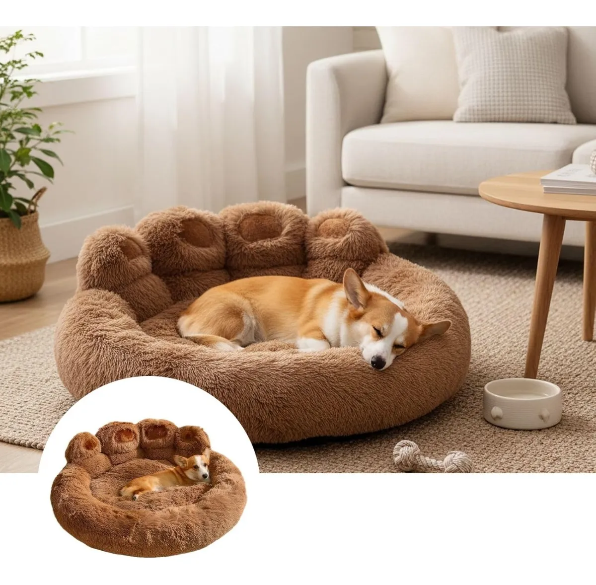 Plush Cozy Dog Bed – Soft Donut/Orthopedic Pet Bed for Small, Medium & Large Dogs, Removable Washable Cover, Comfortable Indoor Lounger