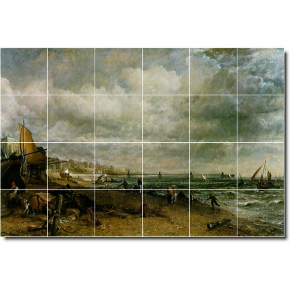 Ceramic Tile Mural-John Constable Landscapes Painting 324. 25.5" w x 17" h using (24) 4.25 x 4.25 ceramic tiles