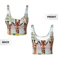 thumbnail image 6 of Sports Bras for Women Workout Tank Tops, Happy Today Giraffe Sunflower Running Vest with Removable Cups, 6 of 7
