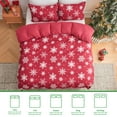 thumbnail image 3 of Gogreen Queen Duvet Cover Floral, Soft & Breathable Microfiber 3 Pieces Queen Bedding Sets, Pattern Queen Comfy Duvet Cover, with Zipper Closure (Christmas Snowflake, Queen), 3 of 8