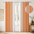 thumbnail image 5 of Ombre Orange Wave Print Blackout Curtains,2 Panels Set,52x84 Inch,Grommet Top,Thermal Insulated Window Drapes For Bedroom, 5 of 8