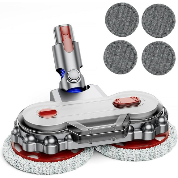 Vacuum Mop Head for V7/V8/V10/V11/V12/V15, Electric Floor Mop Head with Removable Water Tank and 4 Mop Pads, Wet Mop Head Attachment for Hardwood Floors