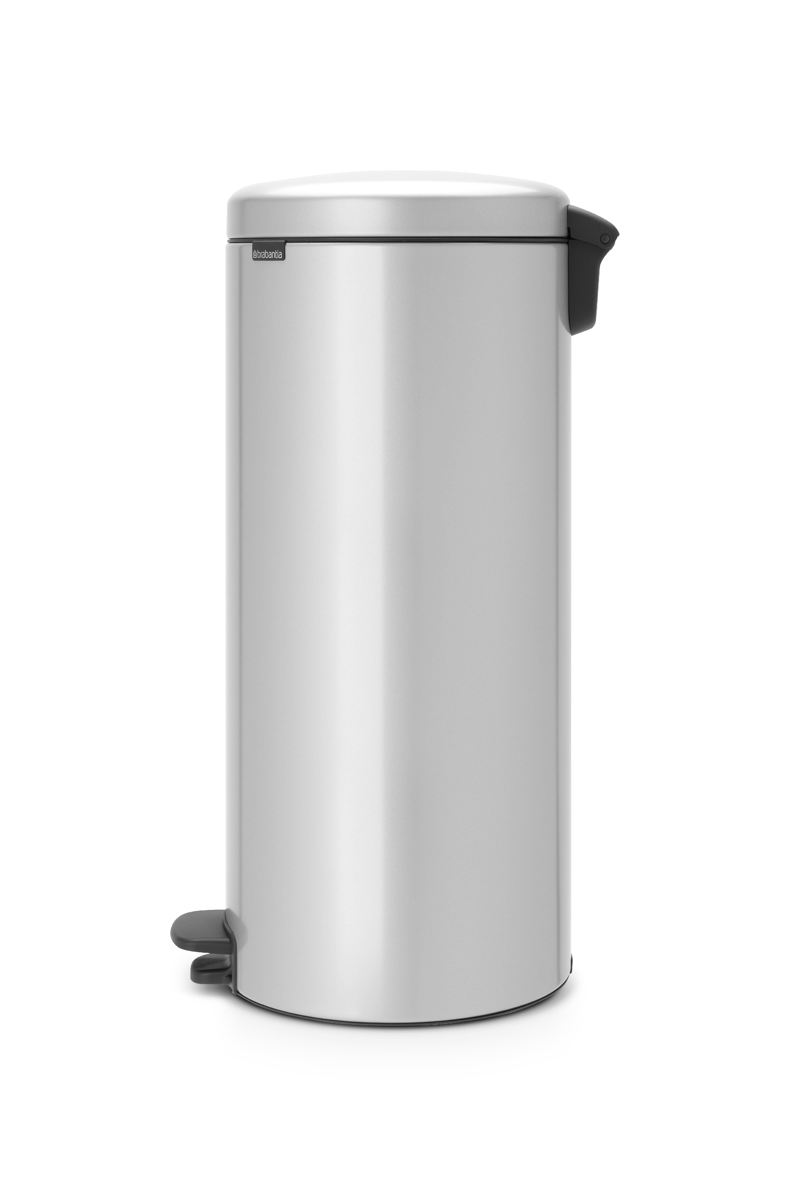 Brabantia Trash Can Newicon, 8 Gallon / 30L Metallic Gray