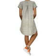 thumbnail image 3 of UKAP Women's Plus Size Tunic T-Shirt Dress Summer Cotton Linen T Shirt Knee-Length V Neck Long Sleeve Midi Sundress, 3 of 5