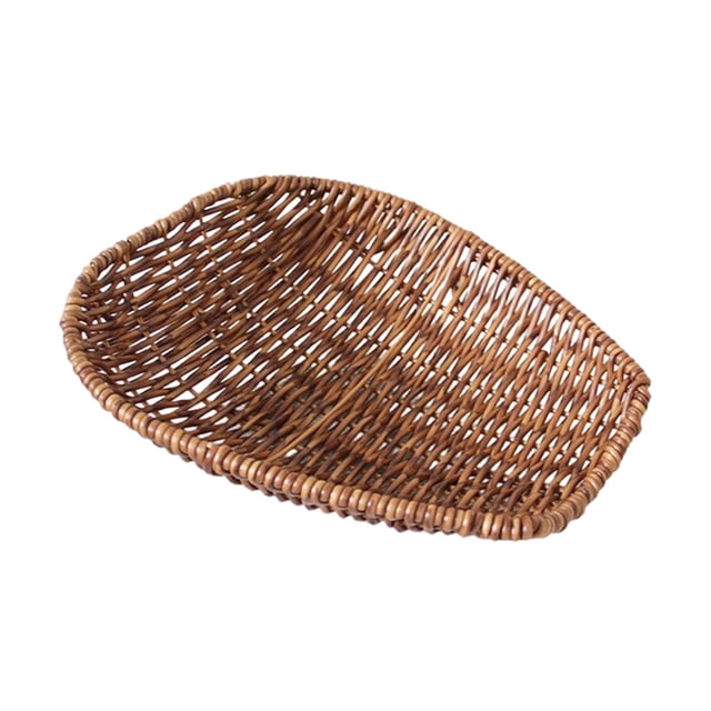 predolo Faux Rattan Storage Basket, Multifunctional Organizer, Snack Tray, Bathroom Tray M