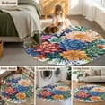 thumbnail image 5 of Colorful Summer Succulents Round Area Rug 3 FT, Small Kitchen Bathroom Mats, Spring Floral Watercolor Washable Indoor Outdoor Throw Runner Carpet Non-Shedding Doormat for Table Shower Sofa Entryway, 5 of 8