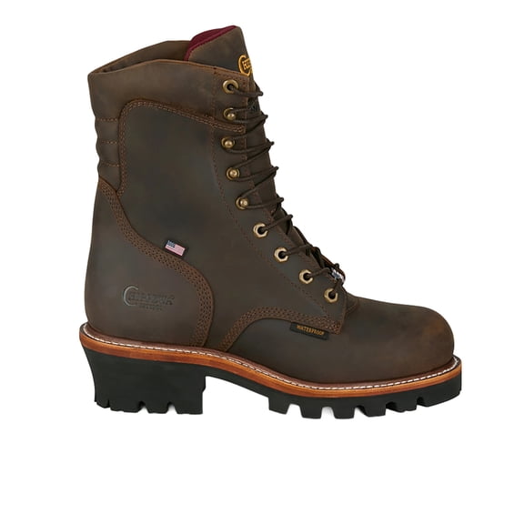 Chippewa Mens Usa Super Logger 8 Inch Waterproof Round Toe Work Safety Sh