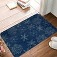 thumbnail image 5 of Haiem Snowflake Dark Blue Front Door Mat Indoor Outdoor Entrance, Waterproof All-Season, All-Weather Doormat, Durable Flannel Fabric, Fade Resistant, Low Profile, 16x24in, 5 of 9