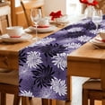 thumbnail image 5 of Purple Black Flowers Table Runner 72 Inches, Modern Abstract Blooms Floral Bed Runner Dresser Scarves Tabletop for Indoor Outdoor Parties/Ceremony/Banquet, 16" x 72", 5 of 9