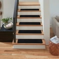 thumbnail image 7 of Hauteloom Stair Mat - Stair Treads Carpet - Peel and Stick - 7 pcs Non Slip Stair Rugs for Wooden Steps - Dark Grey - 8" x 30" - 15 pcs, 7 of 7