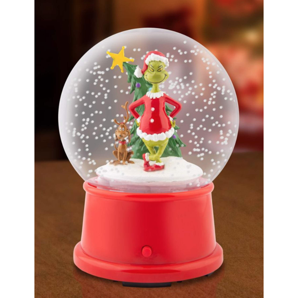 Gemmy Battery-Operated Grinch Snow Globe, 6.2" Tall