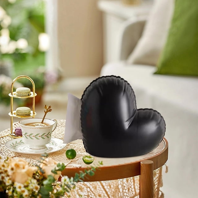 Caja de pañuelos con forma de corazón, adorno de escritorio, servilletero, caja de toallas de papel para baño, mesa de café, decoración de restaurante Negro