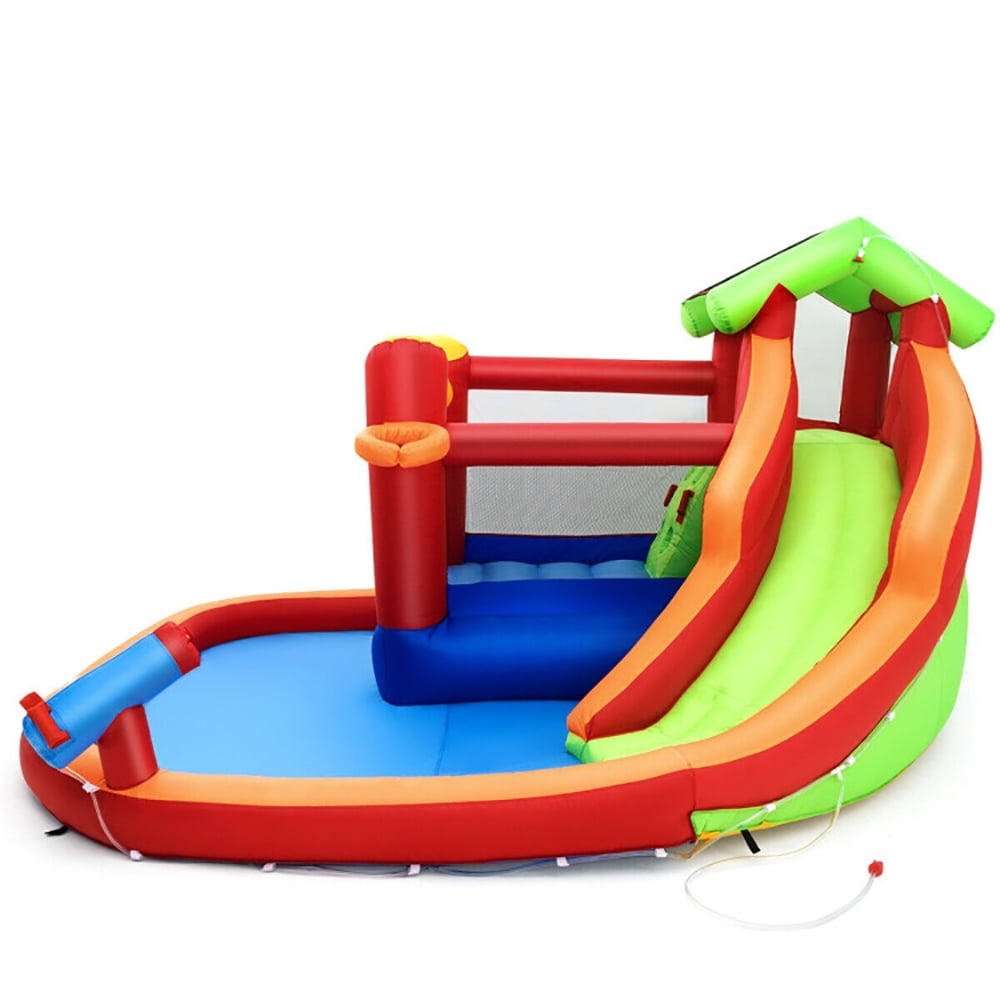Aimee Lii Inflatable Slide Bouncer and Water Park Bounce House Without Blower, Bounce House Water Slide for 5-10