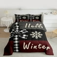 thumbnail image 2 of Manfei Christmas Ribbin Bow Full Size Comforter Sets for Teen, Black Brown Bedding Comforter Set, Western Festival Reversible Bedding Sets, Super Cozy Room Decor, 3-Piece, 2 of 8