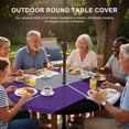 thumbnail image 3 of Round Outdoor Tablecloth with Umbrella Hole and Zipper, Purple Grey Tablecloth with Elastic Waterproof, Modern Purple Geometric Patio Table Covers for 36" - 44" Picnic Pool Tables, 3 of 9