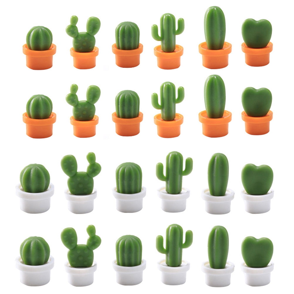 FOLOYORI Cactus Shape Fridge Stickers Orange Resin 72Pcs 1.06x0.59Inch Housewarming present