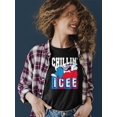 thumbnail image 2 of Relaxed ICEE Chill Mode - Bear Fun Graphic Women's T-shirt, 2 of 4