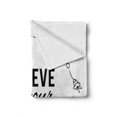 thumbnail image 2 of Dream Soft Flannel Fleece Throw Blanket, Vintage Frame Monochrome Believe in Your Dreams Words Hand Drawn Laurel, Cozy Plush for Indoor and Outdoor Use, 50" x 60", Black and White, by Ambesonne, 2 of 6