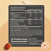 TruHeight Kids Brain Growth Gummies (Orange, Ages 2+) All Natural Kids & Teens Vitamins, Omega 3 Gummies Supports Brain Growth, Mental Clarity, Focus, Eye Health, Memory Supplements, DHA Multivitamin