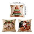 thumbnail image 3 of Cinvoph 18"x18" 3pcs Embroidered Christmas Throw Pillow Covers Linen Festive Xmas New Year Decorative Pillow Cases for Couch Sofa Bed Chair Living Room Party Winter Home Decoration, 3 of 7