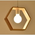 thumbnail image 1 of Plafonnier Rond en Bois, Lampe de Plafond Artistique Moderne pour Salon et Bureau, Design Semi-Encastré avec Base à Vis E26, Forme Géométrique Classique, 1 of 5