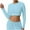 Blue, variant on ShiShine Long Sleeve Crop Tops for Women Workout Athletic Gym Shirts Crew Neck Cropped Sweatshirts