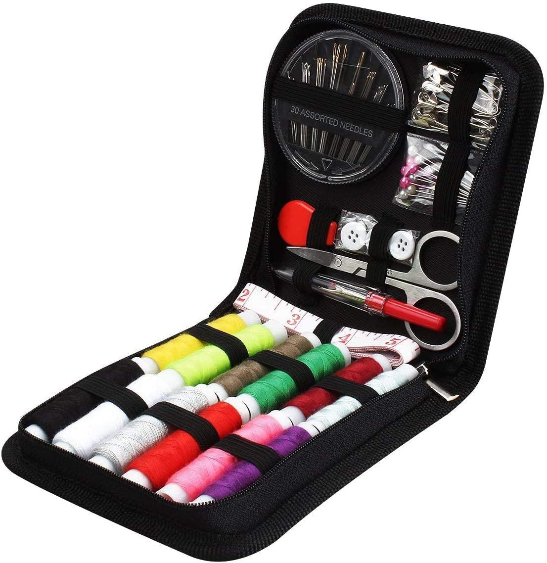 Practical Travel Sewing Kit with Scissor Tape Measure Thimble Needle Storage Box 